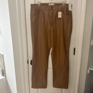 Abercrombie Brown Vegan Leather Pants